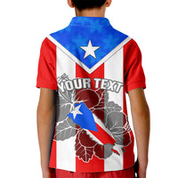 Custom Puerto Rico Kid Polo Shirt Coqui Frog Mix Flor de Maga TS06 - Wonder Print Shop