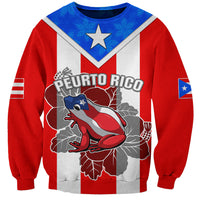 Custom Puerto Rico Sweatshirt Coqui Frog Mix Flor de Maga TS06 - Wonder Print Shop