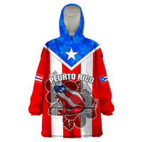 Custom Puerto Rico Wearable Blanket Hoodie Coqui Frog Mix Flor de Maga TS06 - Wonder Print Shop
