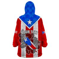 Custom Puerto Rico Wearable Blanket Hoodie Coqui Frog Mix Flor de Maga TS06 - Wonder Print Shop