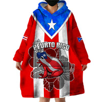 Custom Puerto Rico Wearable Blanket Hoodie Coqui Frog Mix Flor de Maga TS06 - Wonder Print Shop