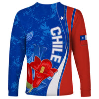Chile Long Sleeve Shirt Copihue With Flag TS06 - Wonder Print Shop
