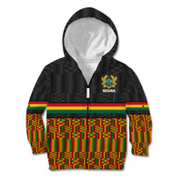Ghana Kid Hoodie Kente Pattern With Coat Of Arms TS06 - Wonder Print Shop