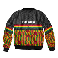 Ghana Sleeve Zip Bomber Jacket Kente Pattern With Coat Of Arms TS06 - Wonder Print Shop
