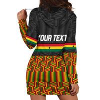 Custom Ghana Hoodie Dress Kente Pattern With Coat Of Arms TS06 - Wonder Print Shop
