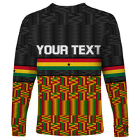 Custom Ghana Long Sleeve Shirt Kente Pattern With Coat Of Arms TS06 - Wonder Print Shop