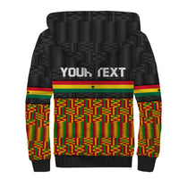 Custom Ghana Sherpa Hoodie Kente Pattern With Coat Of Arms TS06 - Wonder Print Shop