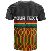 Custom Ghana T Shirt Kente Pattern With Coat Of Arms TS06 - Wonder Print Shop