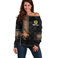 Custom Eritrea Off Shoulder Sweater Habesha With African Pattern TS06 - Wonder Print Shop