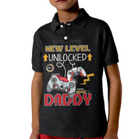 Fathers Day Polo Shirt for Kid Gamer Dad Level Up TS07 - Wonder Print Shop