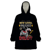 Father's Day Wearable Blanket Hoodie Gamer Dad Level Up TS07 - Wonder Print Shop