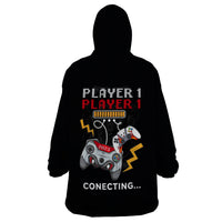 Father's Day Wearable Blanket Hoodie Gamer Dad Level Up TS07 - Wonder Print Shop