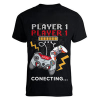 Father's Day Women V Neck T Shirt Gamer Dad Level Up TS07 - Wonder Print Shop