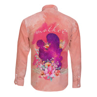 Mommy Long Sleeve Button Shirt Floral Pastel Style for Mother Day TS07 - Wonder Print Shop