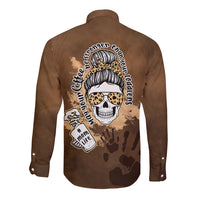 Momlife Long Sleeve Button Shirt May Your Coffee Be Stronger Than Your Toddler TS07 - Wonder Print Shop