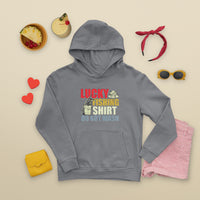 Charcoal fishing hoodie with "Lucky Fishing Shirt Do Not Wash" front graphic and kangaroo pocket.