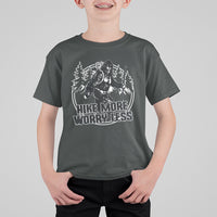 Hiking T Shirt For Kid Hike More Worry Less Tee, Reto Bigfoot Hiking Lover Shirt, Funny Hiking Casual Tee, Road Trip TS08 - Wonder Print Shop