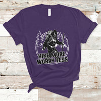 Hiking T Shirt Hike More Worry Less Tee, Reto Bigfoot Hiking Lover Shirt, Funny Hiking Casual Tee, Road Trip TS08 - Wonder Print Shop