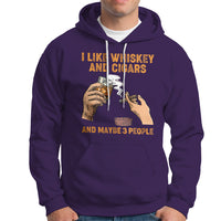 Cigars and Whiskey Lover Hoodie I Like Whiskey And Cigars And Maybe 3 People Shirt, Cigars Lover Outfit, Husband Gift, Vintage TS08 - Wonder Print Shop