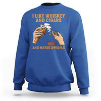 Cigars and Whiskey Lover Sweatshirt I Like Whiskey And Cigars And Maybe 3 People Shirt, Cigars Lover Outfit, Husband Gift, Vintage TS08 - Wonder Print Shop