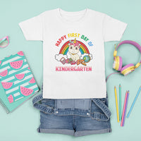 Back to school T Shirt For Kid Happy First Day of Kindergarten Shirt, Unicorn Raibow Coloful Oufit, Gift for Teachers, Kindergarten Teacher TS08 - Wonder Print Shop