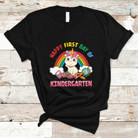 Back to school T Shirt Happy First Day of Kindergarten Shirt, Unicorn Raibow Coloful Oufit, Gift for Teachers, Kindergarten Teacher TS08 - Wonder Print Shop