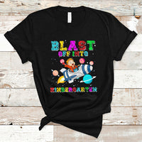 Back to school T Shirt Blast Off Into Kindergarten Shirt, Spaceship Welcomeback To School Tee, School Gift Casual Tee, First Day of School TS08 - Wonder Print Shop