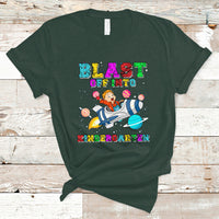 Back to school T Shirt Blast Off Into Kindergarten Shirt, Spaceship Welcomeback To School Tee, School Gift Casual Tee, First Day of School TS08 - Wonder Print Shop