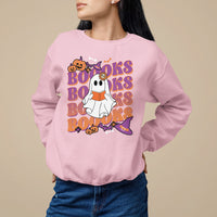 Halloween Sweatshirt Boooks Ghosts Tee, Funny Halloween Casual Shirt, Book-Loving Teacher Outfit, Bookworm TS08 - Wonder Print Shop