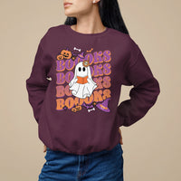 Halloween Sweatshirt Boooks Ghosts Tee, Funny Halloween Casual Shirt, Book-Loving Teacher Outfit, Bookworm TS08 - Wonder Print Shop