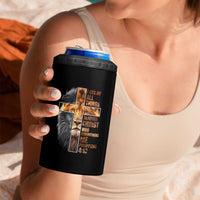 Christian Faith 4 in 1 Can Cooler Tumbler Lion I Can Do All Things Through Christ Who Strengthers Me