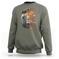 Christian Faith Sweatshirt Lion I Can Do All Things Through Christ Who Strengthers Me - Wonder Print Shop
