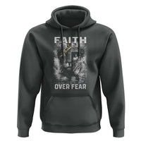 Christian Hoodie Faith Over Fear Jesus Lion