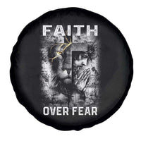 Christian Spare Tire Cover Faith Over Fear Jesus Lion