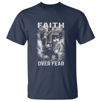 Christian T Shirt Faith Over Fear Jesus Lion - Wonder Print Shop