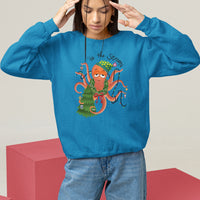 Octopus Tis The Season Christmas Tree Sweatshirt - Wonder Print Shop