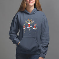 Christmas Hoodie Skeleton Dancing Ballet Xmas Ballerina - Wonder Print Shop