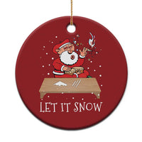 Funny Christmas Weed 420 Christmas Ornament Cocaine Let It Snow Naughty Santa Snorting - Wonder Print Shop