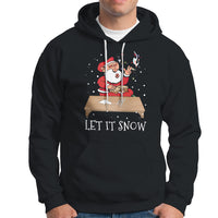 Christmas Hoodie Cocaine Let It Snow Ugly Santa Snorting - Wonder Print Shop
