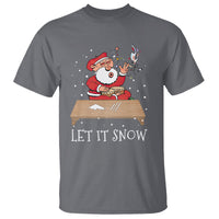 Christmas T Shirt Cocaine Let It Snow Ugly Santa Snorting - Wonder Print Shop