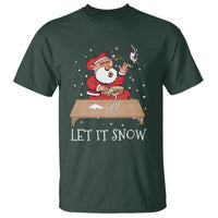 Christmas T Shirt Cocaine Let It Snow Ugly Santa Snorting - Wonder Print Shop
