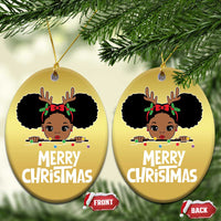 African American Xmas Christmas Ornament Cute Black Girl Kids Merry Christmas - Wonder Print Shop
