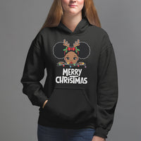Christmas Mrs. Claus Peeking Santa African American Hoodie - Wonder Print Shop