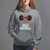 Christmas Mrs. Claus Peeking Santa African American Hoodie - Wonder Print Shop