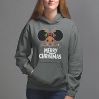 Christmas Mrs. Claus Peeking Santa African American Hoodie - Wonder Print Shop