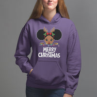 Christmas Mrs. Claus Peeking Santa African American Hoodie - Wonder Print Shop