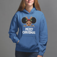 Christmas Mrs. Claus Peeking Santa African American Hoodie - Wonder Print Shop