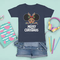 Christmas Mrs. Claus Peeking Santa African American T Shirt For Kid - Wonder Print Shop