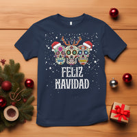 Christmas T Shirt Feliz Navidad Mexican Sugar Skulls Reindeer Santa - Wonder Print Shop