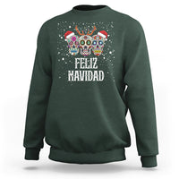 Christmas Sweatshirt Feliz Navidad Mexican Sugar Skulls Reindeer Santa - Wonder Print Shop